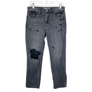 Hidden Jeans Women 27 30 x 28 Black Distressed Straight Leg Casual Bottoms